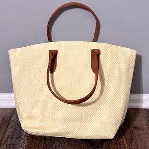 Beige satchel shoulder bag